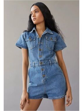 Lioness U Know What’s Up Denim Romper Sz S - GREAT CONDITION!